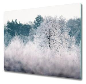 Tagliere in vetro temperato Alberi invernali 60x52 cm