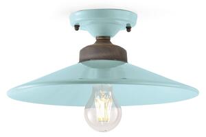 Plafoniera Vintage Colors Ferro E Ceramica Azzurro 1 Luce E27