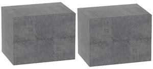 HOMCOM Set di 2 Comodini Sospesi con 2 Cassetti Moderni e Salvaspazio, 40x29x30 cm, Grigio Cemento