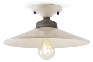 Plafoniera Vintage Colors Ferro E Ceramica Crema 1 Luce E27