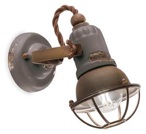 Applique Vintage Loft Ferro E Ceramica Tortora 1 Luce E14