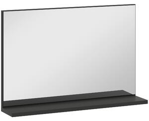 Kleankin Specchio Bagno da Parete con Mensola Design Moderno e Multiuso, 60x12x40 cm, Nero | Aosom Italy