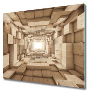 Tagliere in vetro Tunnel di legno 60x52 cm