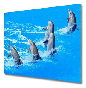 Tagliere in vetro Delfini 60x52 cm