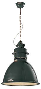 Lampadario Industrial Ferro E Ceramica Vintage Nero 1 Luce E27 50Cm