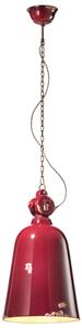 Lampadario Industrial Ferro E Ceramica Vintage Bordeaux 1 Luce E27