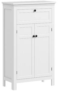 HOMCOM Mobile Bagno con 2 Ante e Cassetto, Mobiletto Bagno Salvaspazio con Ripiani Regolabili, 60x30x102.5 cm, Bianco | Aosom Italy