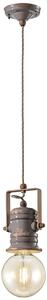 Lampadario Industrial Minimal Urban Ferro Ceramica Vintage Tortora 1 Luce E27
