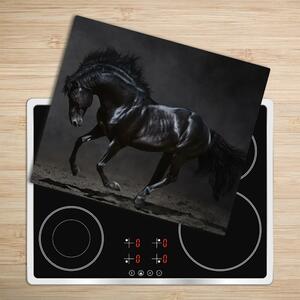 Tagliere in vetro temperato Cavallo nero 60x52 cm