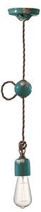 Sospensione Vintage Ceramica Verde 1 Luce E27