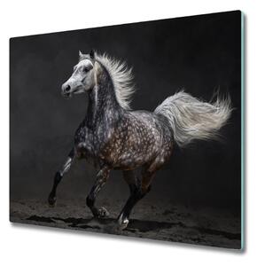 Tagliere in vetro temperato Cavallo arabo grigio 60x52 cm