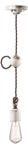 Sospensione Vintage Ceramica Bianca 1 Luce E27