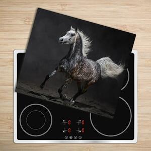 Tagliere in vetro temperato Cavallo arabo grigio 60x52 cm