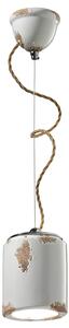 Lampadario Vintage Ceramica Bianca 1 Luce E27