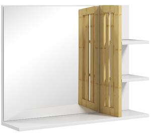 HOMCOM Specchiera Bagno Moderna da Parete a 4 Ripiani in Legno, 45x15x58.5cm, Bianco | Aosom Italy