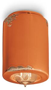 Plafoniera Vintage Ceramica Arancio 1 Luce E14