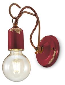 Applique Vintage Ceramica Bordeaux Con Filamento 1 Luce E27