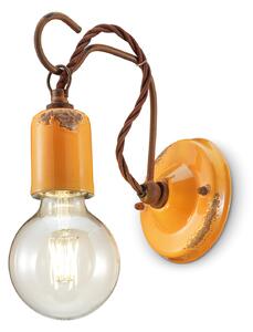 Applique Vintage Ceramica Gialla Con Filamento 1 Luce E27