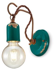 Applique Vintage Ceramica Verde Con Filamento 1 Luce E27