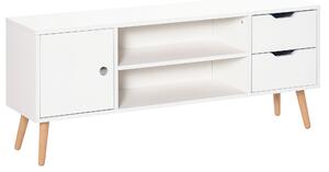 HOMCOM Mobile TV Moderno in Legno Bianco, Mobile Porta TV di Design per TV Max. 50" 120x28x44cm