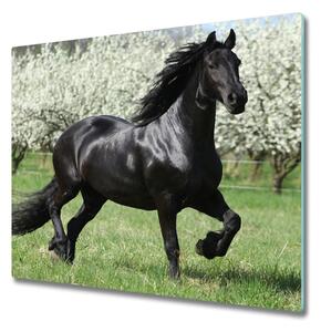 Tagliere in vetro Fiori di cavallo neri 60x52 cm