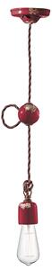 Sospensione Vintage Ceramica Bordeaux 1 Luce E27