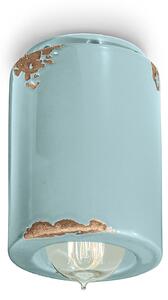 Plafoniera Vintage Ceramica Azzurra 1 Luce E14