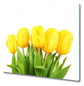 Tagliere in vetro Tulipani gialli 60x52 cm