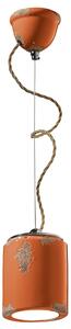 Lampadario Vintage Ceramica Arancio 1 Luce E27