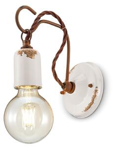 Applique Vintage Ceramica Bianca Con Filamento 1 Luce E27