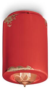 Plafoniera Vintage Ceramica Rossa 1 Luce E14