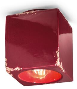 Plafoniera Vintage Ceramica Bordeaux 1 Luce E27