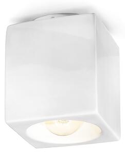 Plafoniera Vintage Ceramica Smaltata Bianco 1 Luce E27