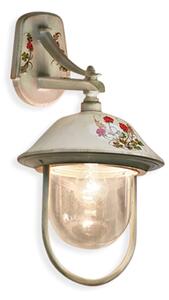 Applique Esterno Classica Bari Metallo Ceramica Bianco Sfumato Oro 1 Luce E27