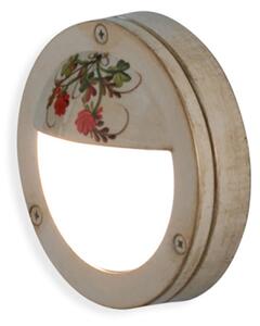 Applique Esterno Classica Brindisi Metallo Ceramica Bianco Sfumato Oro 1 Luce G9