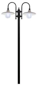 Palo Esterno Classico Campobasso Metallo E Ceramica Nero Sfumato Rame 2 Luci E27