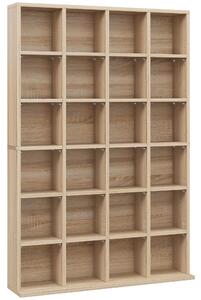 HOMCOM Mobile Porta CD con Ripiani Regolabili per 456 CD o 336 DVD, 24 Scomparti, 89x20x130.5 cm, Legno | Aosom Italy