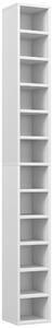 HOMCOM Mobile Libreria Porta CD a 12 Ripiani per 204 CD, in MDF e Truciolato, 21x20x175 cm, Bianco | Aosom Italy