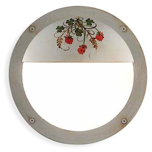 Applique Esterno Classica Brindisi Metallo Ceramica Bianco Sfumato 1 Luce E27