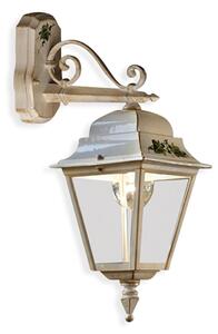 Applique Da Esterno Classica Gorizia Metallo Ceramica Bianco Sfumato 1 Luce E27