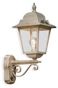 Applique Esterno Classica Gorizia Metallo E Ceramica Bianco Sfumato 1 Luce E27