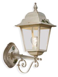 Applique Da Esterno Classica Gorizia Metallo Ceramica Bianco 1 Luce E27