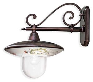 Applique Esterno Classica Latina Metallo E Ceramica Nero Sfumato Rame 1 Luce E27