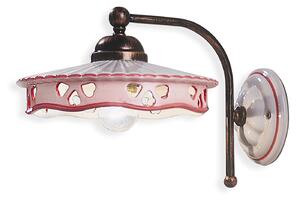 Applique Classica Alessandria Ferro E Ceramica Nero Sfumato Rame 1 Luce E27