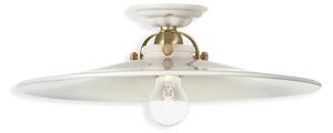 Plafoniera Classica Asti Ottone E Ceramica Ottone Satinato Decorato 1 Luce E27