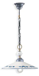 Lampadario Classico Asti Metallo E Ceramica Nero Sfumato Argento 1 Luce E27