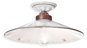 Plafoniera Classica Asti Ferro E Ceramica Nero Sfumato Rame 1 Luce E27