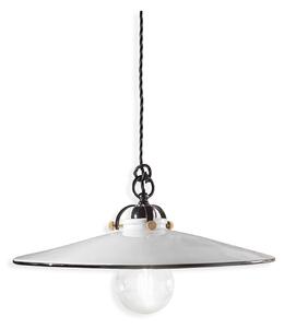 Lampadario Classico Asti Ottone E Ceramica Nero 1 Luce E27