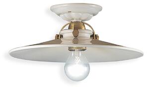 Plafoniera Classica Asti Ceramica E Ottone Satinato Decorato 1 Luce E27