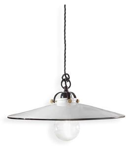 Lampadario Classico Asti Ottone E Ceramica Ferro E Ceramica Nero 1 Luce E27